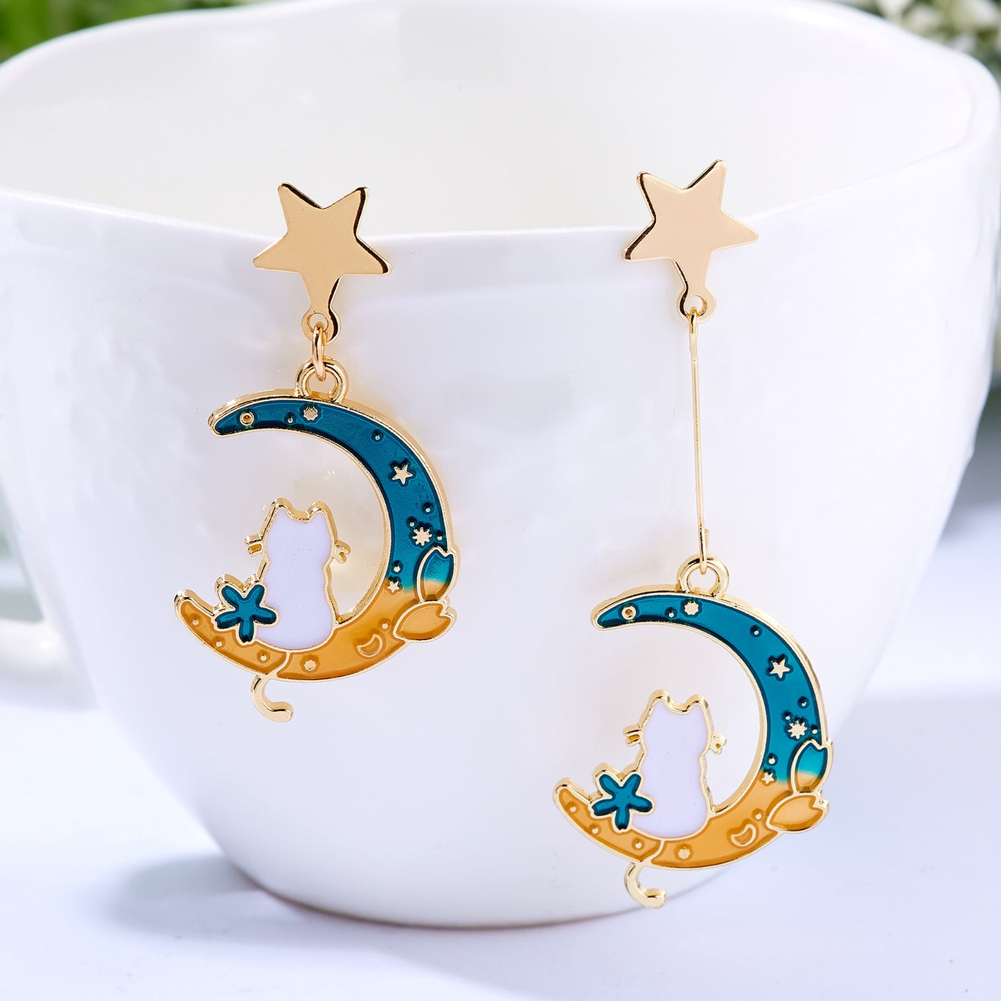 Fashion Cartoon Oil Asymmetric Earrings