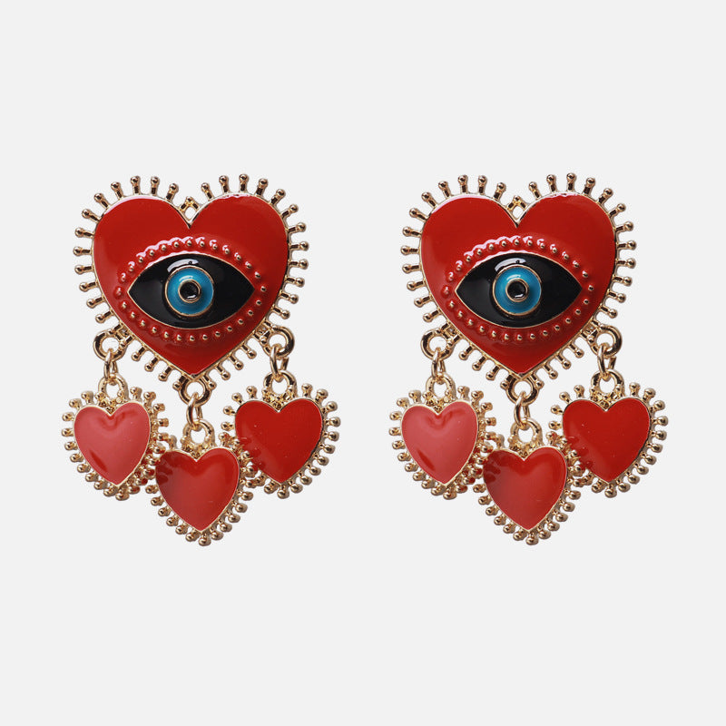 Dripping Eyes Love Earrings Large Personality Temperament