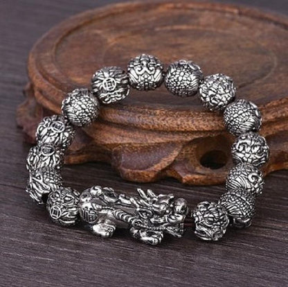 S999 Silver Vintage Elastic Bracelet