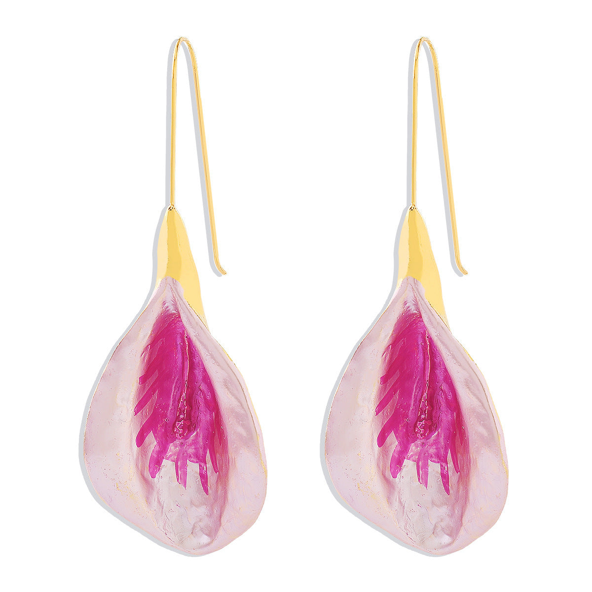 Fashion Colorful Flowers Long European And American Style Holiday Alloy Dripping Earrings