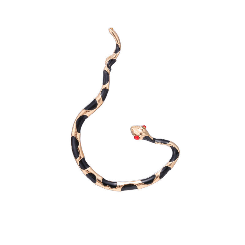 Boucles d'oreilles serpent en émail goutte à goutte d'huile