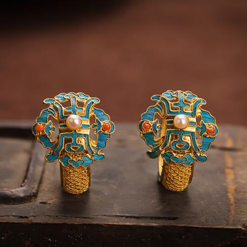 14k Gold Plated Antique Pearl Earrings