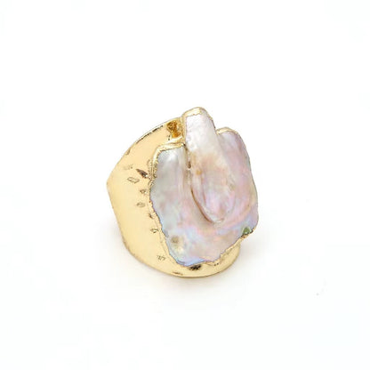 Sell Ring Irregular Pearl Ring Baroque Style Ring Gilt Edge Ring