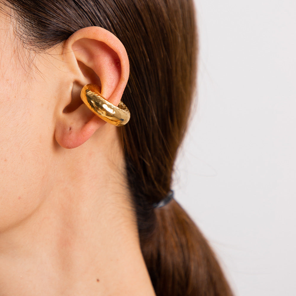 Stainless Steel Coarse Grain Cylindrical Earrings