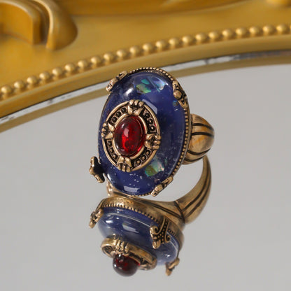 Brass Distressed 18k Gold plated Ring & Earrings