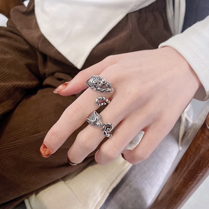 925 Silver Tiger Ring