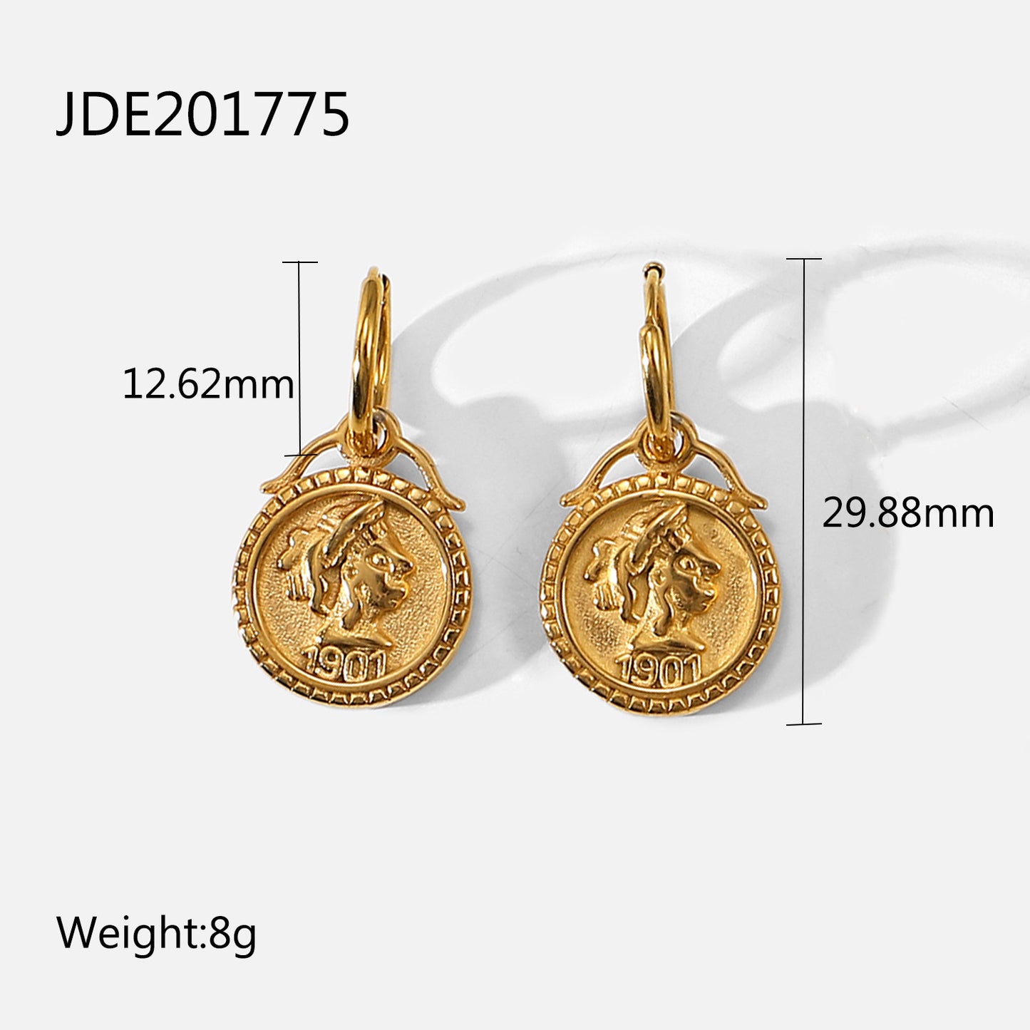 Stainless Steel Double-sided Stereo Relief Earrings