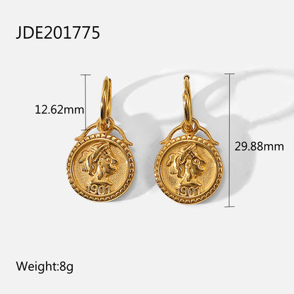 Stainless Steel Double-sided Stereo Relief Earrings