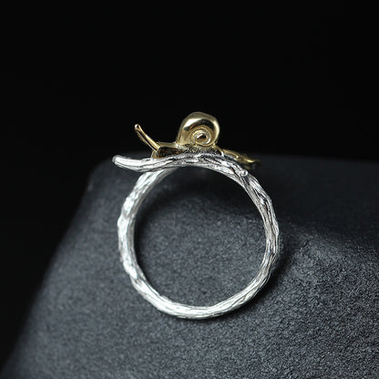 S925 Silver Fashion Simple Apricot Leaf Ring