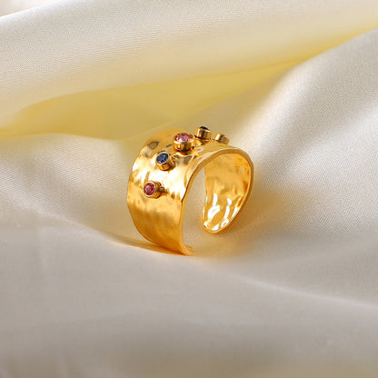 18K Gold Plated Stainless Steel Adjustable Ring