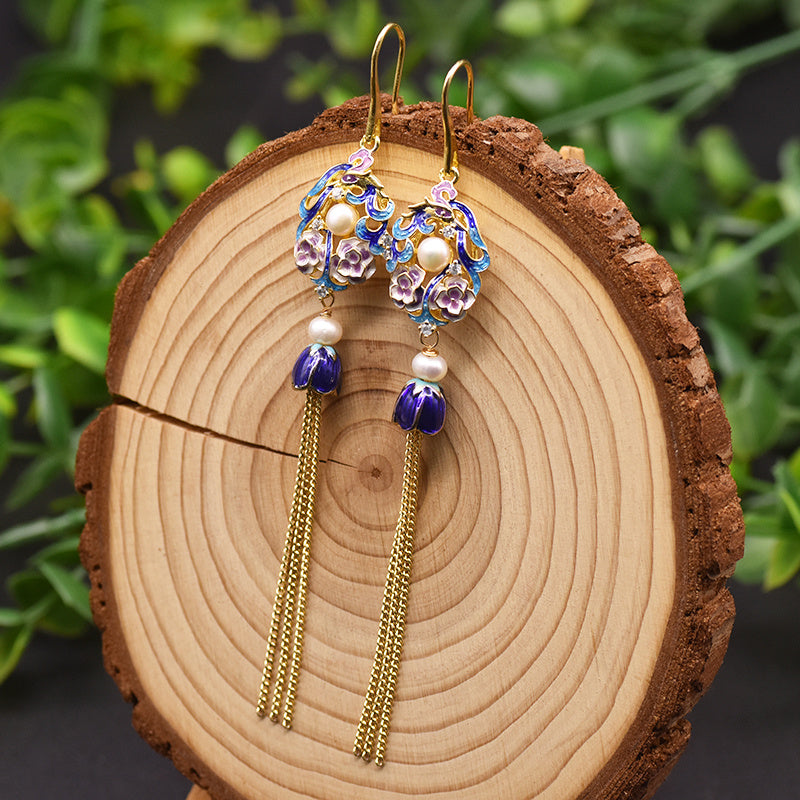 Boucles d'oreilles en perles vintage pour femmes