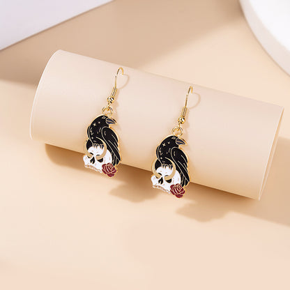 Dripping Oil Cartoon Animal Earrings Creative Cat