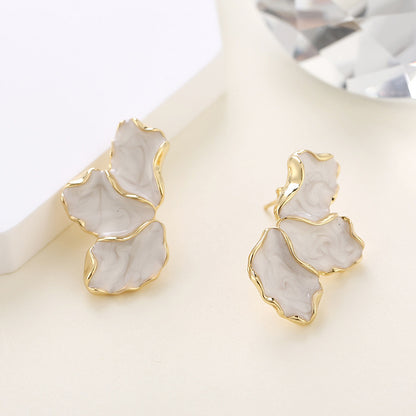 Maple Leaf Enamel Drip Oil Flower Earrings