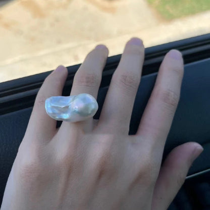 Natural Freshwater Baroque Irregular Pearl Ring