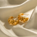 Boucles d'oreilles en acier inoxydable vintage en forme de lave pour femmes