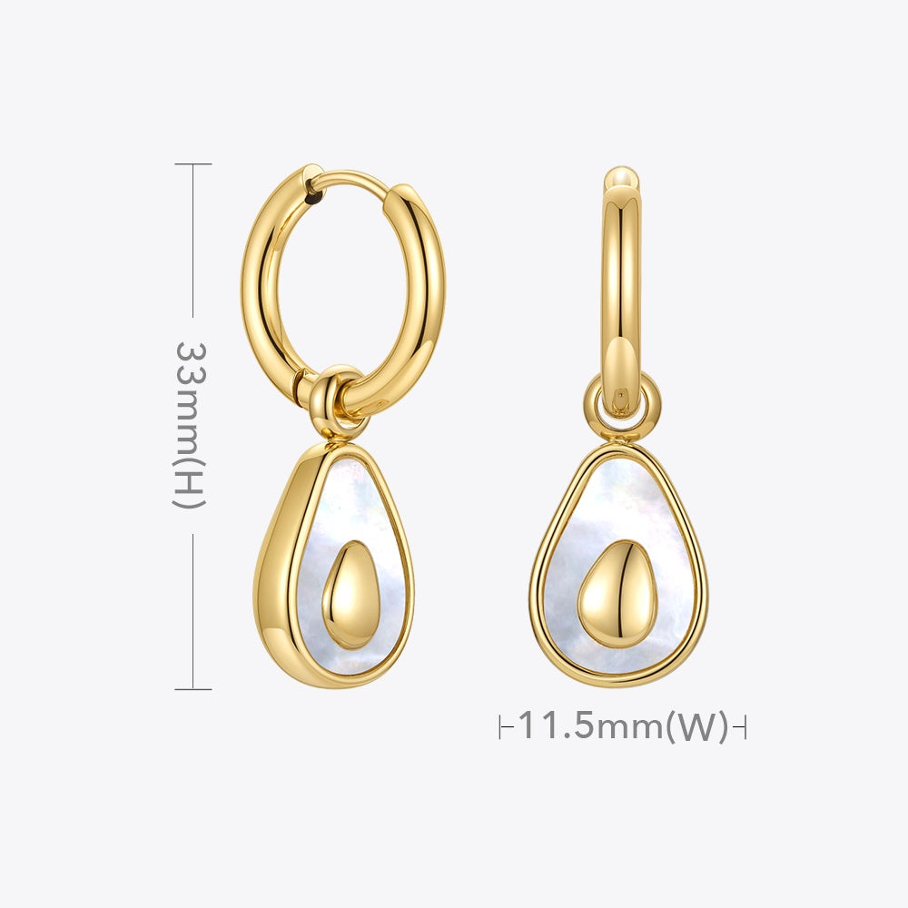 Women's Fashion Titanium Steel Avocado Shape Earrings