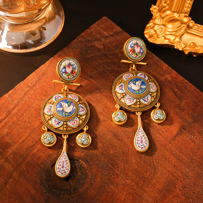 Vintage Court Style Rattle Drum Earrings