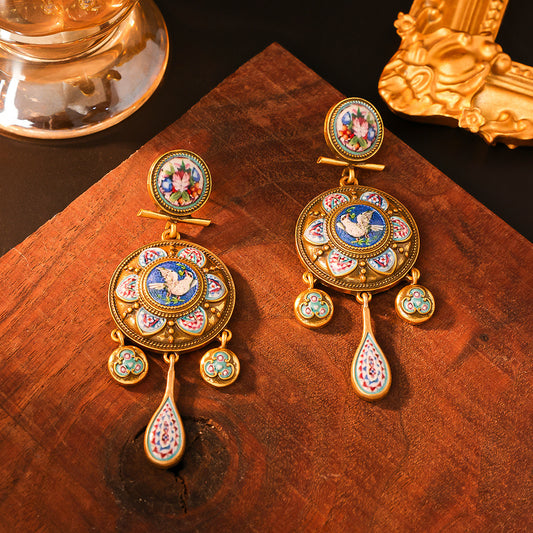 Vintage Court Style Rattle Drum Earrings