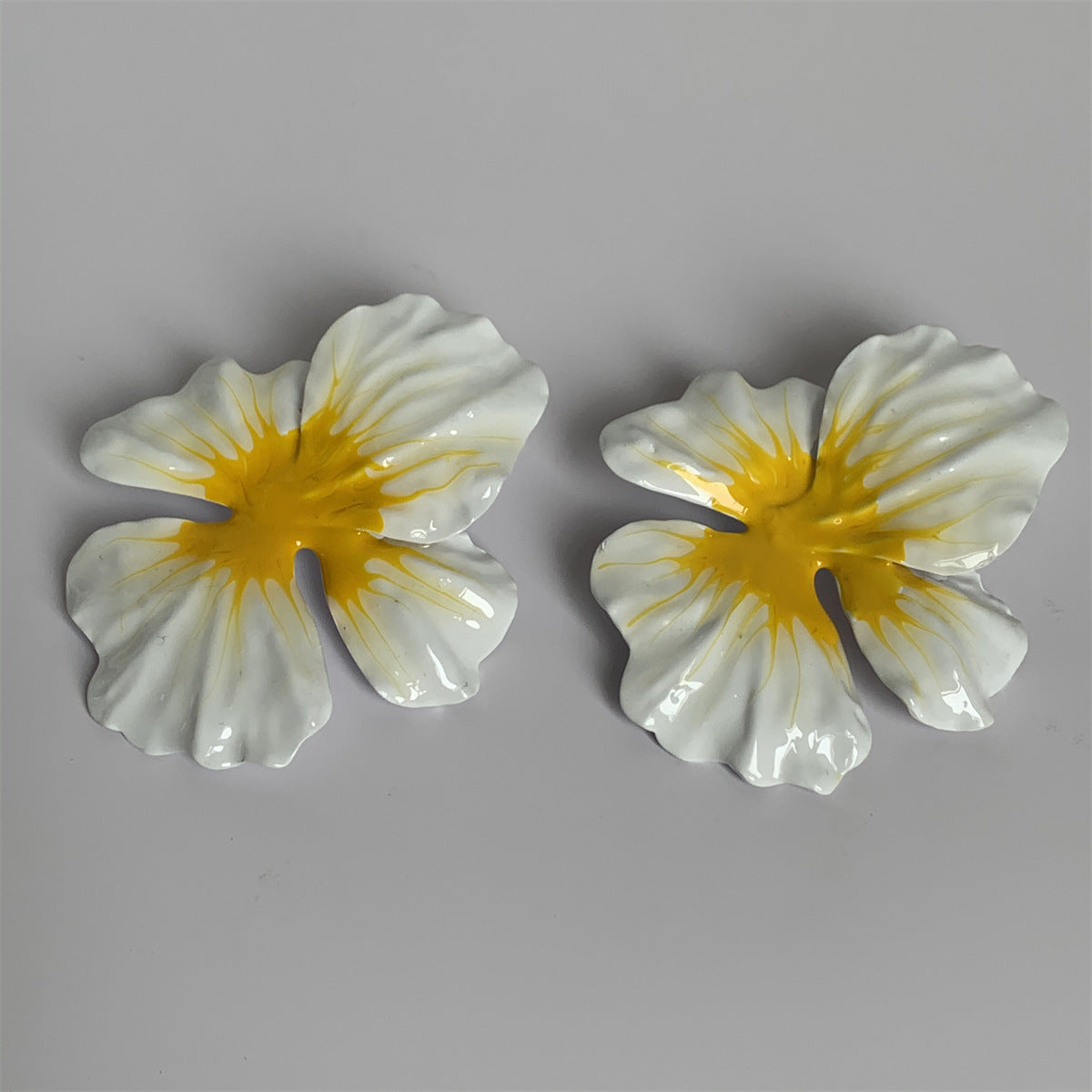 Enamel Drop Oil Glaze Big Flower Stud Earrings