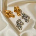 Boucles d'oreilles en acier inoxydable en or 18 carats avec plusieurs gouttes d'eau