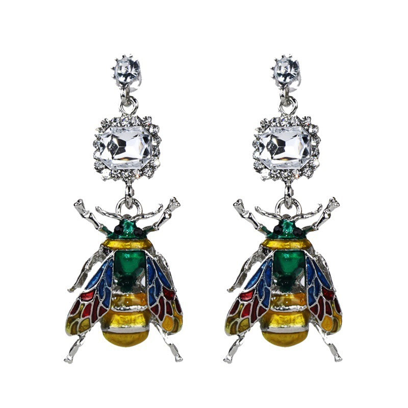 Boucles d'oreilles abeille en émail