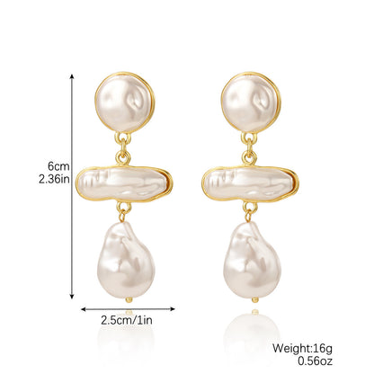 Exaggerated Irregular Baroque Pearl Earrings