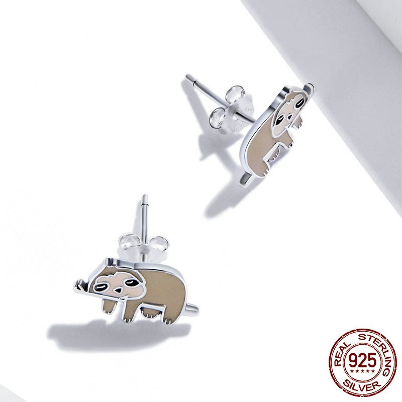 Zoo Series Dripping Oil S925 Women's Silver Earrings