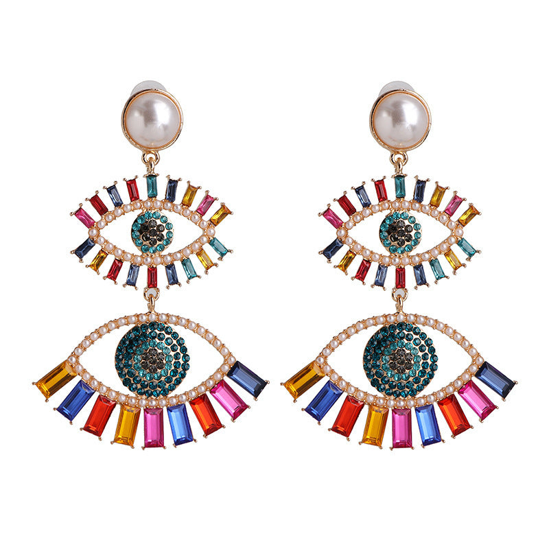 Fashion alloy angel eyes acrylic earrings