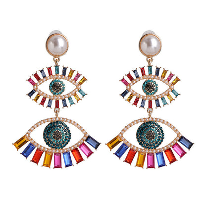 Fashion alloy angel eyes acrylic earrings