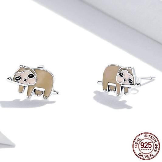 Zoo Series Dripping Oil S925 Women's Silver Earrings