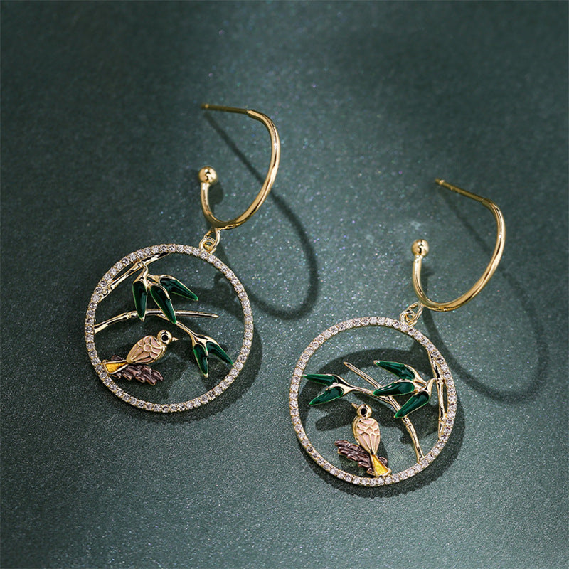 Silver Post Vintage Cute Drip Oil Cutout Earrings