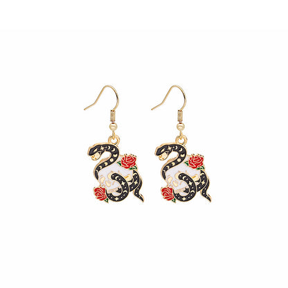 Dripping Oil Cartoon Animal Earrings Creative Cat