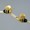 Boucles d'oreilles clous en forme d'abeille en vermeil 18 carats