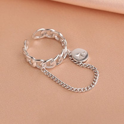 S925 Sterling Silver Tank Chain Ring