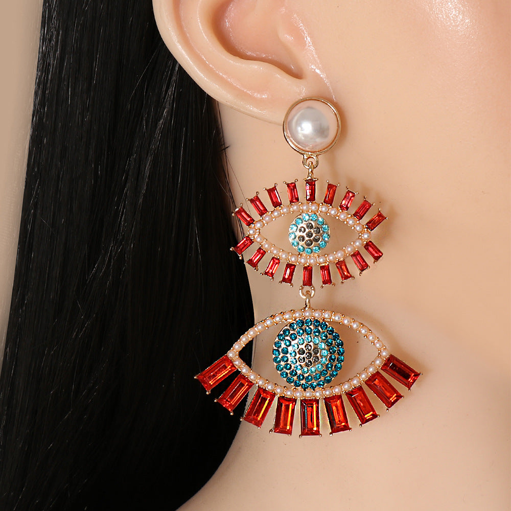 Fashion alloy angel eyes acrylic earrings