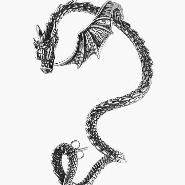 Stainless Steel Dragon Retro Punk Gothic Dragon Earrings