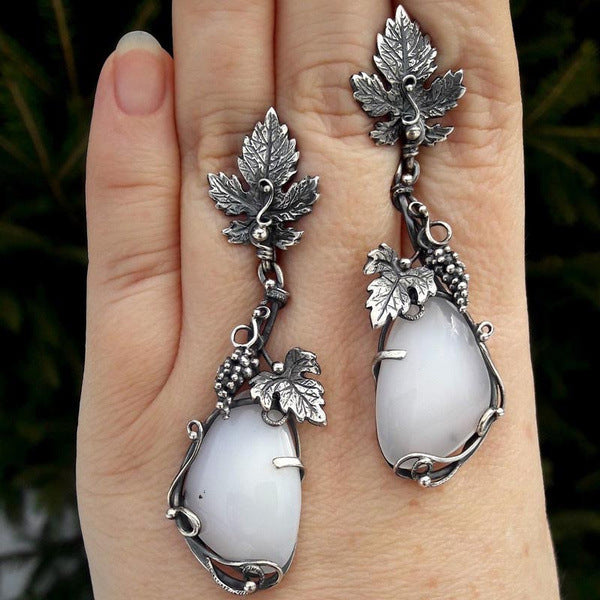 Fashion Vintage Vines Wrap Moonstone Earrings