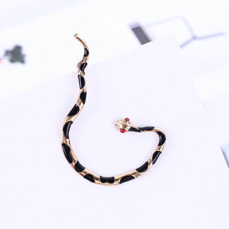 Boucles d'oreilles serpent en émail goutte à goutte d'huile