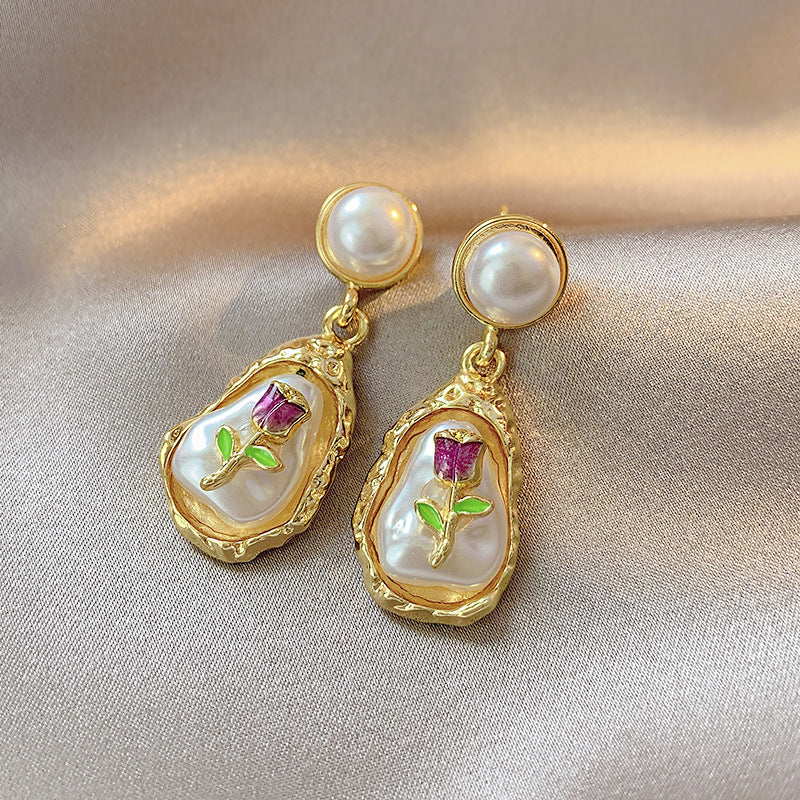 Vintage Enamel Oil Fashion Earrings