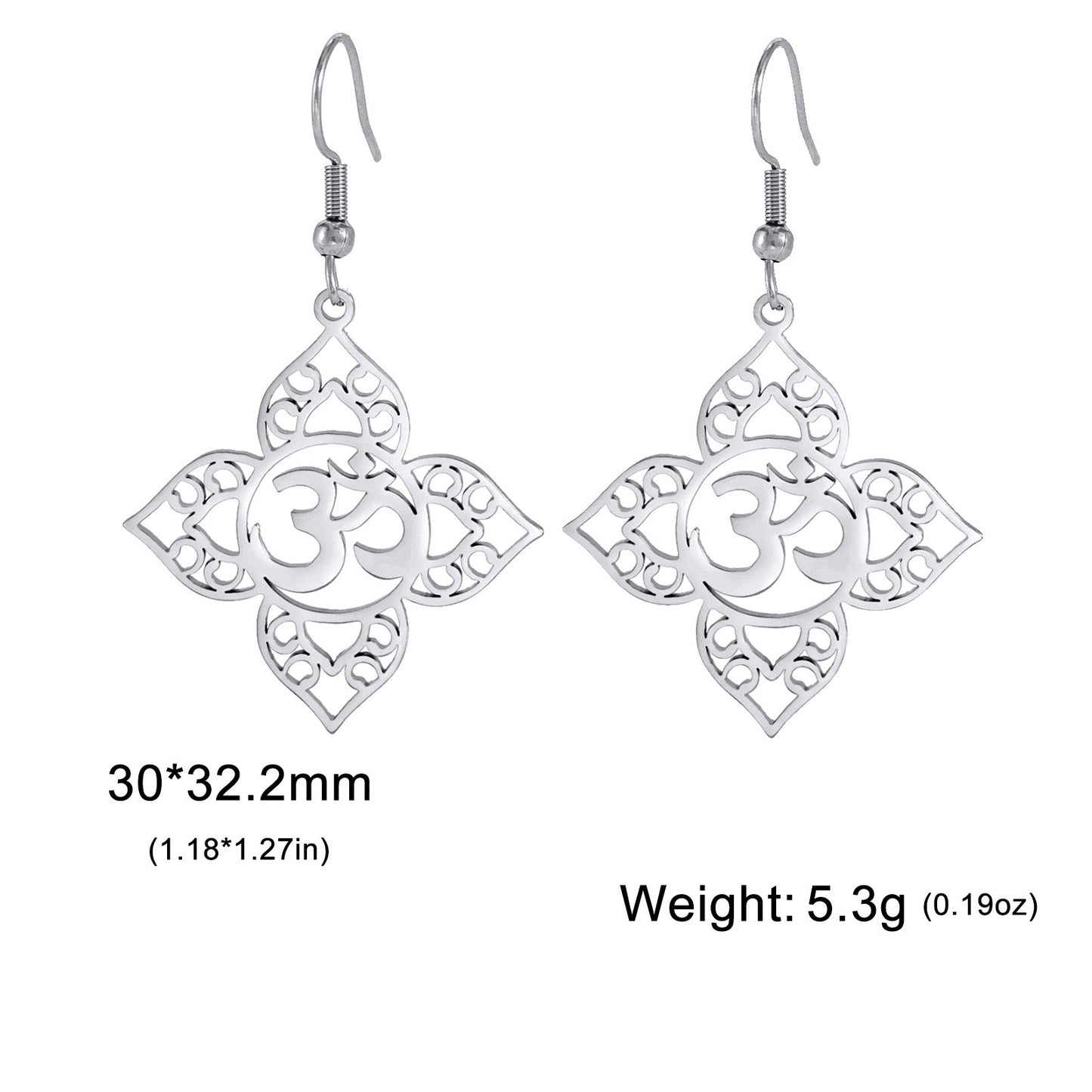 Women's Yoga Symbol Stainless Steel Earrings