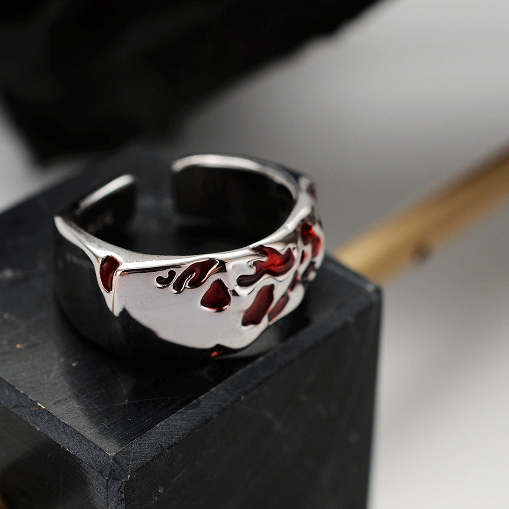 Red Oil-spot Glaze Ring For Women