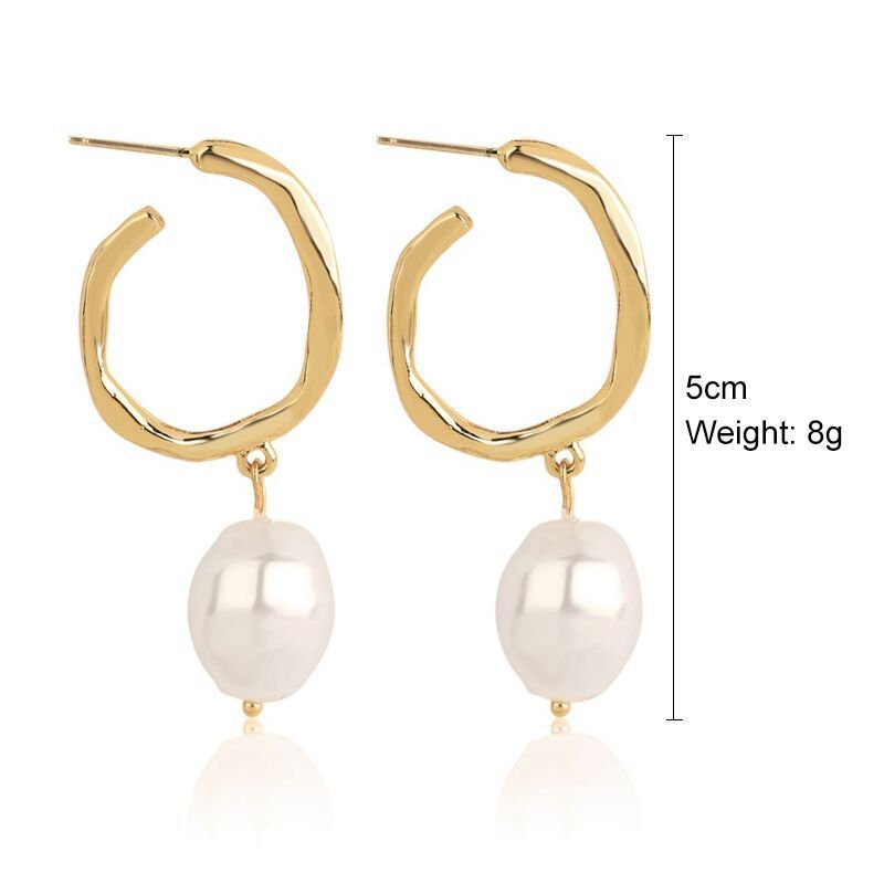 Exaggerated Irregular Baroque Pearl Earrings