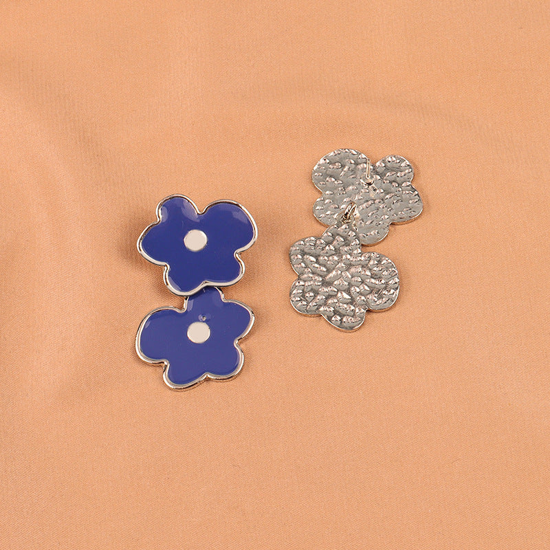 Gold plated Enamel Drip Oil Earrings