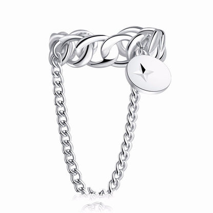 S925 Sterling Silver Tank Chain Ring