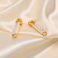 Boucles d'oreilles en acier inoxydable avec perle et épingle de sûreté