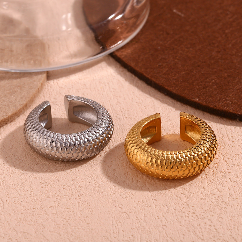 18k Gold Plated Big Stainless Steel Hoop Earrings