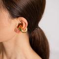 Stainless Steel Coarse Grain Cylindrical Earrings