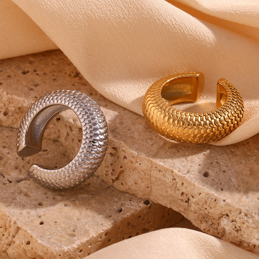 18k Gold Plated Big Stainless Steel Hoop Earrings