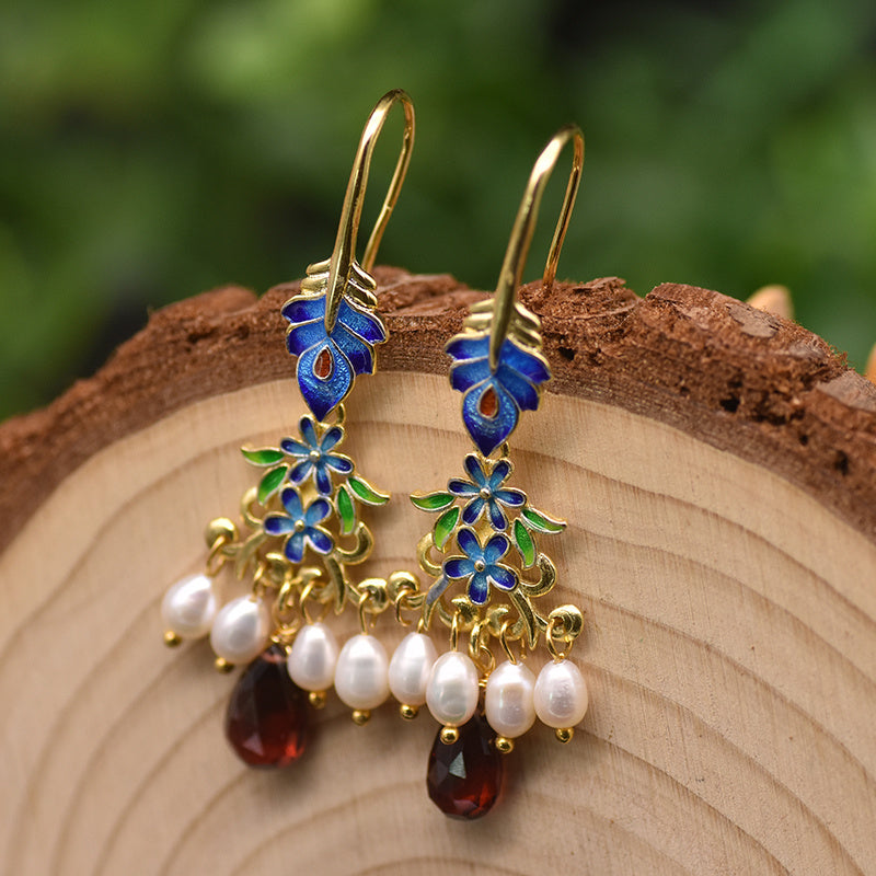 Boucles d'oreilles en perles vintage pour femmes