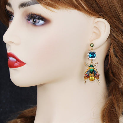 Boucles d'oreilles abeille en émail